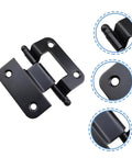 Set of 6 black iron cabinet door hinges for kitchen and bathroom cabinets; heavy‑duty, easy to install