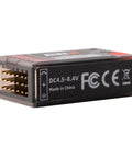 ExpressLRS 2.4GHz 6 Channel PWM Receiver for FPV drones, showing side view with voltage range and compliance logos