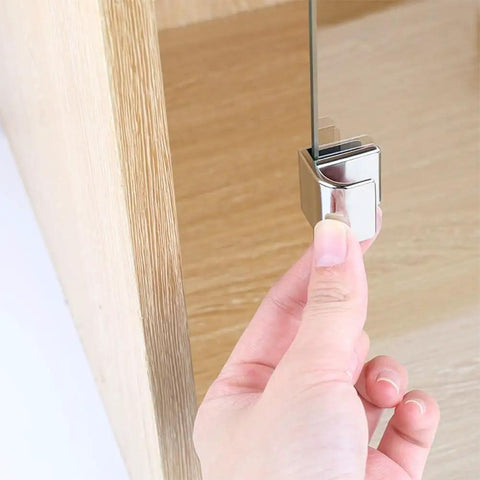 Zinc Alloy Cabinet Hinge Assembly With Integrated Soft Close Damper shown being attached to a cabinet door.