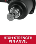 Close-up of the high-strength pin anvil on the Heavy Duty 1 Inch Pistol Grip Aluminum Impact Wrench Dropping Badass 1500 Ft Lbs Torque.