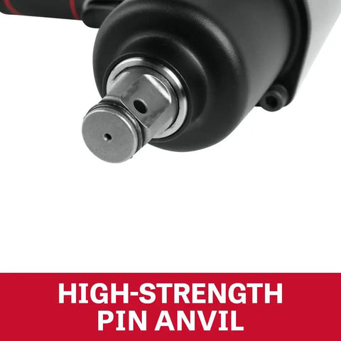 Close-up of the high-strength pin anvil on the Heavy Duty 1 Inch Pistol Grip Aluminum Impact Wrench Dropping Badass 1500 Ft Lbs Torque.