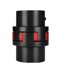 Beefy Heavy Duty Jaw Type Shaft Coupling XL2 With Elastomeric Spider 12 To 22mm Bore AISI 1045 Steel Flex Coupler front view