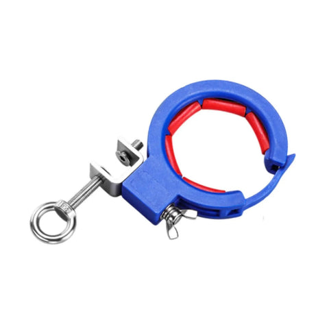 Heavy Duty Cable Tray Pulley Roller For Electrical Wire Pulling Tool shown with blue clamp and stainless steel adjustment