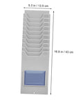 Heavy Duty Multi Grid Material Card Rack For Warehouse Sorting And Employee Attendance Trackers lightweight grey plastic with compartments