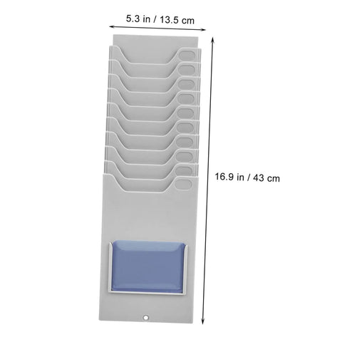 Heavy Duty Multi Grid Material Card Rack For Warehouse Sorting And Employee Attendance Trackers lightweight grey plastic with compartments