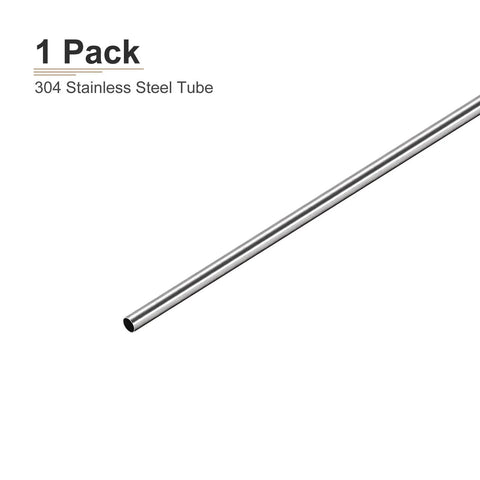 Angled view of DTGN 4mm x 0.2mm x 250mm 304 stainless steel tube, polished, 1 pack