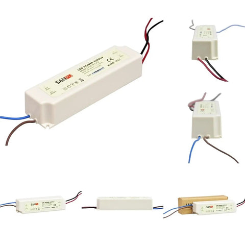 Heavy Duty 12V LED Power Supply Waterproof 35W 3A Switch Mode Driver AC To DC Light Transformer 110V And 220V Input For Outdoor LED Strips And Fixtures High Efficiency Waterproof Power Converter Bulk Pack, white casing
