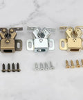 RV Cabinet Door Catch With Double Roller Golden Latch Noise Reducing Soft Close Easy Install Keeps Doors Quiet And Secure Protects Cabinets 20 Piece Set For Smooth Operation - bronze, silver, gold catches with screws