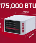 Top Shelf Horizontal Natural Gas Garage Heater Blasting Out Serious Forced Air Warmth For workshops with 175,000 BTU output.