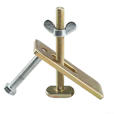 Heavy Duty Bow Clamp For CNC Engraving Machine T Slot compatible steel hardware with wingnut and bolts for secure fastening.