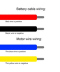 Diagram showing battery cable wiring and motor wire wiring for 36V 1000W Brushed Motor Controller With Throttle Hand Grip Kit.
