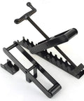 Heavy Duty 4 Way Panel Clamp For Fine Woodworking, black steel tool for even pressure on large panels and doors.