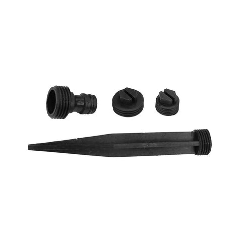 Components of 12 Head Flexible Noodle Sprinkler System For Gardens And Lawns ABS Plastic With Leak Proof Joints Water Saving Irrigation