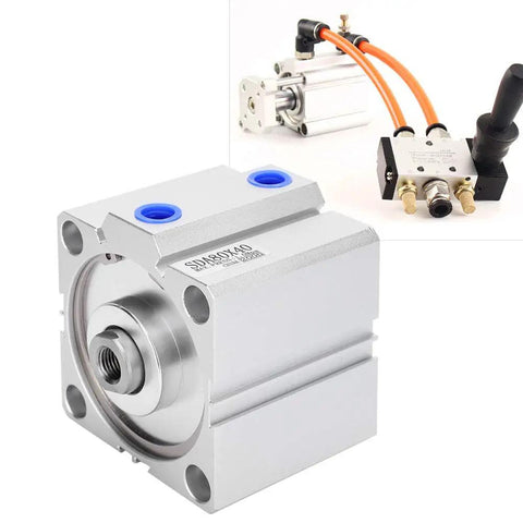 Compact Pneumatic Air Cylinder With 80 mm Bore And 40 mm Stroke For Industrial Automation Systems, showing lightweight design