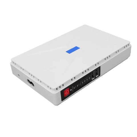 Portable Mini Ups Supplies 10400 Mah Lithium Battery Backup for routers, compact design, emergency power during outages.