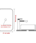 USZWBY Vessel Sinks Bathroom Sink, Art Ceramic Rectangular Vessel Basin Vanity dimensions 54x41x13 cm with round drain hole.