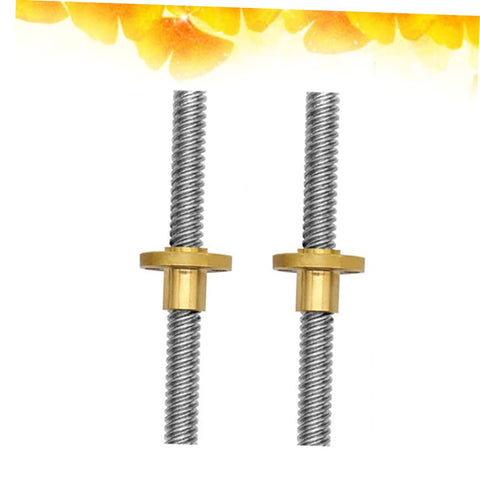 2 Pack Lead Screws With Nuts For Motors Stainless Steel Threaded Rods For 3D Printers CNC Machines And Equipment No Hassle Install For Printer Rails And Tooling in side view