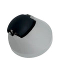 Close-up of gray front omni-directional caster wheel for Roborock robot vacuum.