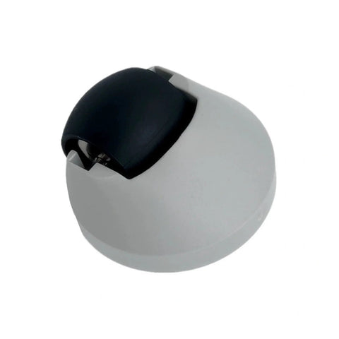 Close-up of gray front omni-directional caster wheel for Roborock robot vacuum.