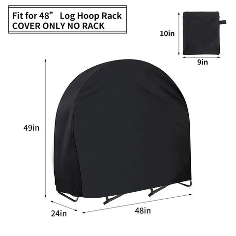 Heavy Duty 48 Inch Firewood Log Hoop Cover Outdoor Weatherproof Ring Rack Storage With Double Ended Zipper For Easy Access