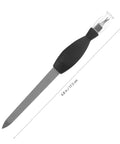 Dual Use Nail File And Dead Skin Fork 6.29 Inch Stainless Steel Nail Cuticle Trimmer With V Shaped Dead Skin Pusher