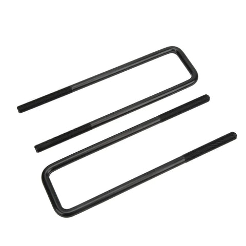 12 Inch Rear Axle U Bolts Kit For 1999 2010 1500 Dodge Ram, black powder coated steel leaf spring clamp bolts