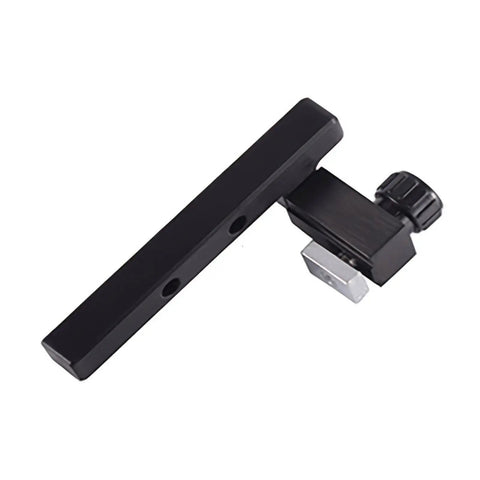 T Slot Track Positioning Stop With Hand Tightening Knob For DIY Woodworking Projects, Metal Track Stop Block, black and silver detail view
