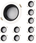 Super Sleek 2.9 Inch Led Recessed Ceiling Downlight Ultra Thin Mini Spot Dimmable Aviation Aluminum Trim shown in various angles.