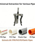 Heavy Hitter Broken Pipe Extractor Tool With Deep Bite Serrations To Yank Torn Threads From Pvc Metal And Ppr Tubing against various pipe types.