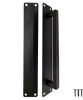 10 Inch Sliding Door Handle Black Beefy Workhorse Barn Door Pull For Pocket Doors Closet Garage Shed Gate Stainless Steel Hardware Replacement 1 Pack Rust Resistant Finish Non Slip Grip Easy Install; front and side view with screws included.
