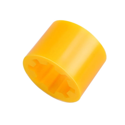 Yellow plastic vacuum pump sleeve, PR308/PR208 compatible, cylindrical with hollow interior.