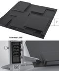 Close-up of Black 3D Wall Panels With Raised Rectangle Texture For Modern Interiors showing 0.049" thickness measurement