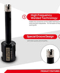 DT-DIATOOL diamond core drill bit, 9/16 inch diameter, welded head, 5/8-11 thread, front view