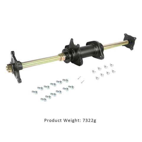 32 Inch 810mm Rear Axle Kit With 4 Stud Wheel Hub Carrier, heavy-duty metal axle, nuts and bolts included for ATV UTV Quad