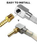 12 Inch Marine Fuel Tank Pickup Tube with Strainer showing brass barb connector and polyethylene tube assembly