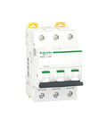 Heavy-Duty MCB Miniature Circuit Breaker 3-Pole 20-Amp C Curve Set Of Four White, shown from front view with terminal connections.