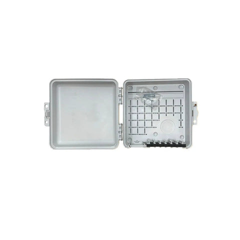 Heavy Duty Weatherproof Multi Purpose Enclosure 9x9x4 Inch With Cable Retention Slots Flexible Mounting Bosses open front view