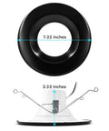 7.32-inch and 3.23-inch measurements on 5/6 Inch LED Recessed Downlight Dimmable Retrofit with 1100 Lumen Output, Black Trim