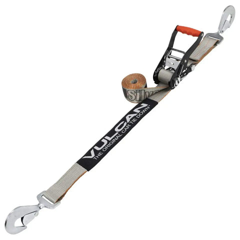 Heavy Duty 2 Inch By 96 Inch Car Tie Downs With Twisted Snap Hooks Silver Series 2 Pack 3300 Pound Safe Working Load