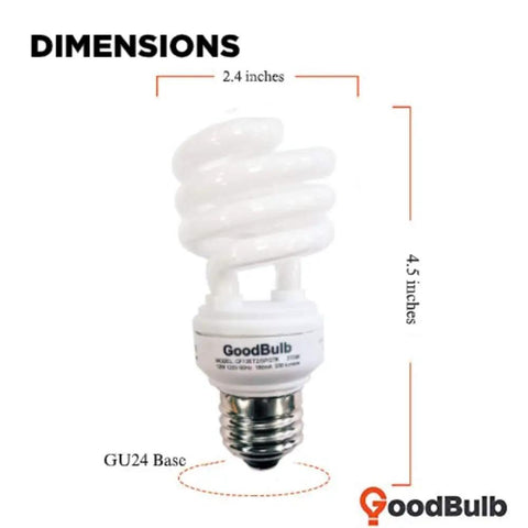 13 Watt Compact Fluorescent Bulb 2700K Warm White True Mini Spiral CFL Light Bulbs With E26 Medium Base Pack Of 2 Energy Efficient