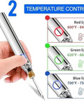 Rechargeable Thread Burner Kit Digital Thread Zapper Tool with temperature control and battery status display in hand.