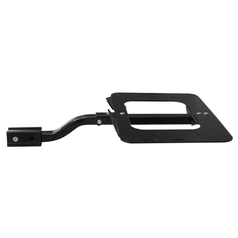 Side view of sturdy stamped steel Modular Cargo Carrier Hitch Mount Deck Build Your Own System Or Add On Kits for various gear.