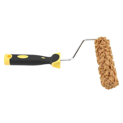 Heavy Duty Paint Roller With Secure Handle And Plush Eco Foam Core For Butter Smooth Wall Finishes Effortless Acrylic Coverage Drip Free Application Easy Paint Load Built For Weekend Warriors, showcasing the eco foam roller head and ergonomic handle.
