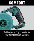 Compact Cordless Leaf Blower Delivering Hella Powerful 167 Mph Airflow And Variable Three Speed Control Built For Zero Hassle Yard Cleanup Ultra Lightweight Tool Only Package For Quick Pros rubberized soft grip handle for comfort