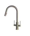 Brushed Nickel Kitchen Faucet With Pull Down Sprayer, Two Spray Modes For Splash Free Aerated Stream And Powerful Rinse