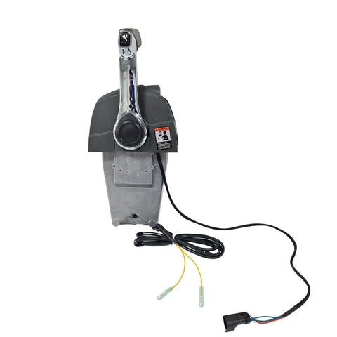Remote Throttle And Shift Control Box For Evinrude Johnson Outboard Motors 5006182 with wiring in silver and black