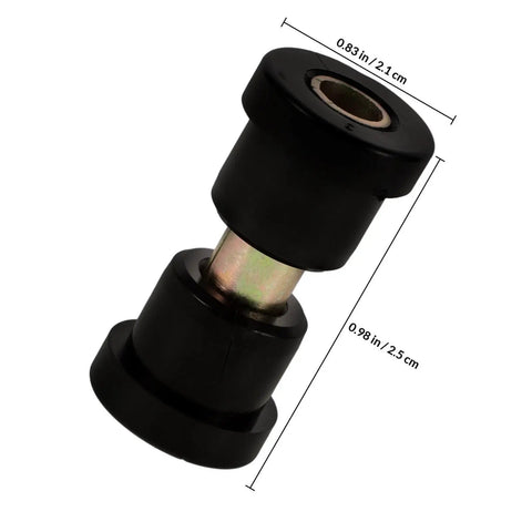 Durable Rear Leaf Spring Bushing Kit for Golf Carts with Rubber and Metal Construction, size dimensions shown.