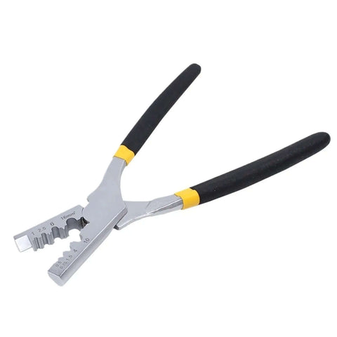Compact Copper Tube Crimping Pliers Manual Crimp Tool 0.5 To 16 GT Range High Carbon Steel Blades, black handles.