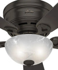 42 Inch Haskell Premier Bronze Low Profile Ceiling Fan With LED Light Kit And Pull Chain Whisper Wind Multi Speed Reversible Motor