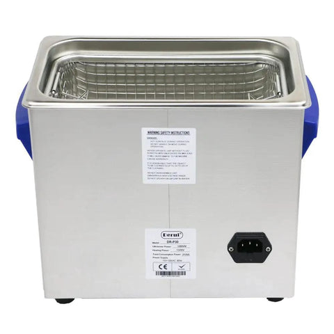 Back view of 3 Liter Ultrasonic Jewelry Cleaner With Degas Sweep And Power Adjustment For Circuit Boards Rings Eyeglasses Dentures Coins And PCB Parts Pro Grade Ultrasonic Cleaning Machine For Home Or Workshop
